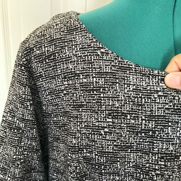 Adrienne Vittadini Cotton Tweed Shift Knee Length Unlined Tunic Dress - Picture 9 of 13